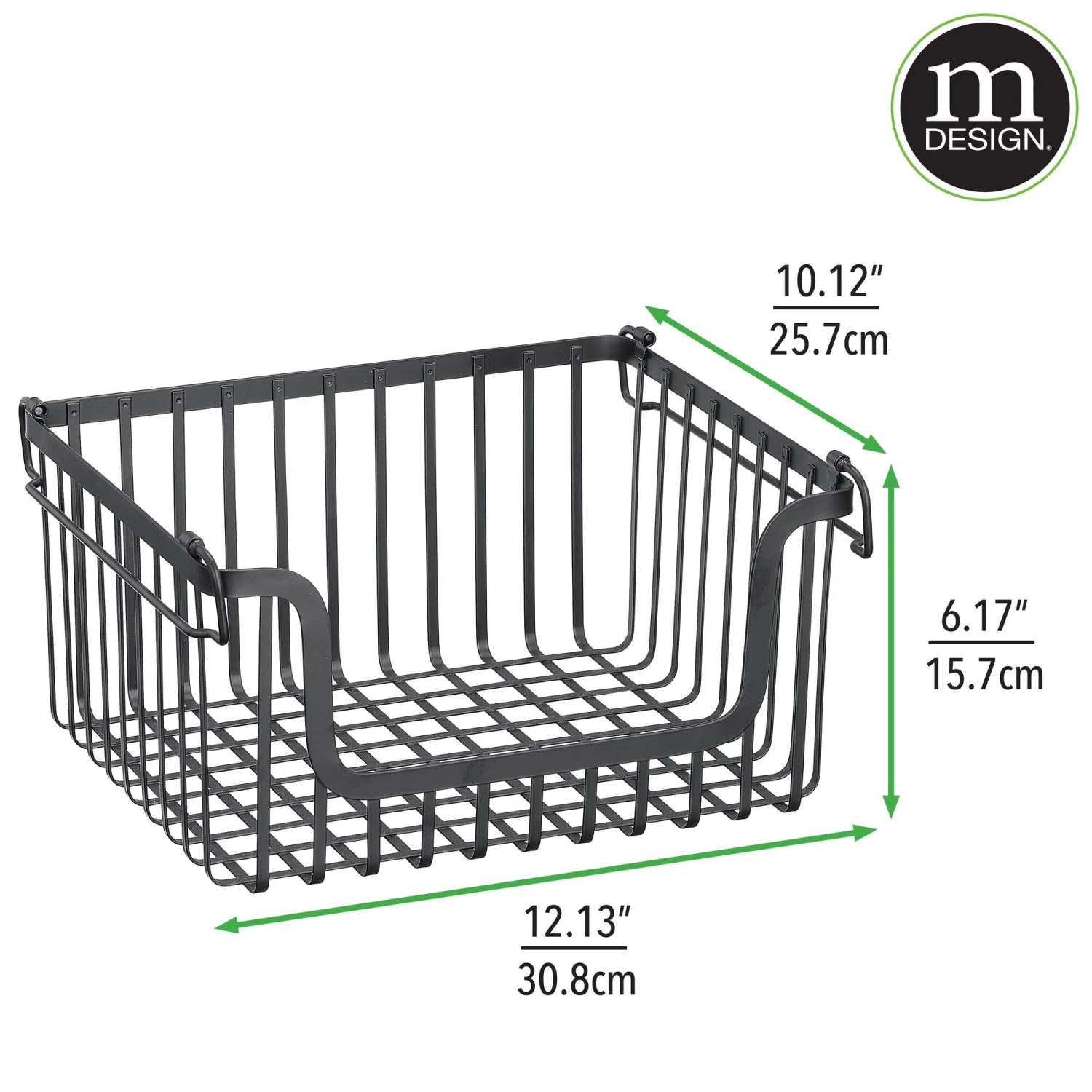 Stackable Wire Pantry Baskets 10 x 12 x 6 Stackable Wire Pantry Baskets 10 X 12 X 6 -mDesign 2000 Square JPG 18611MDK.PT04