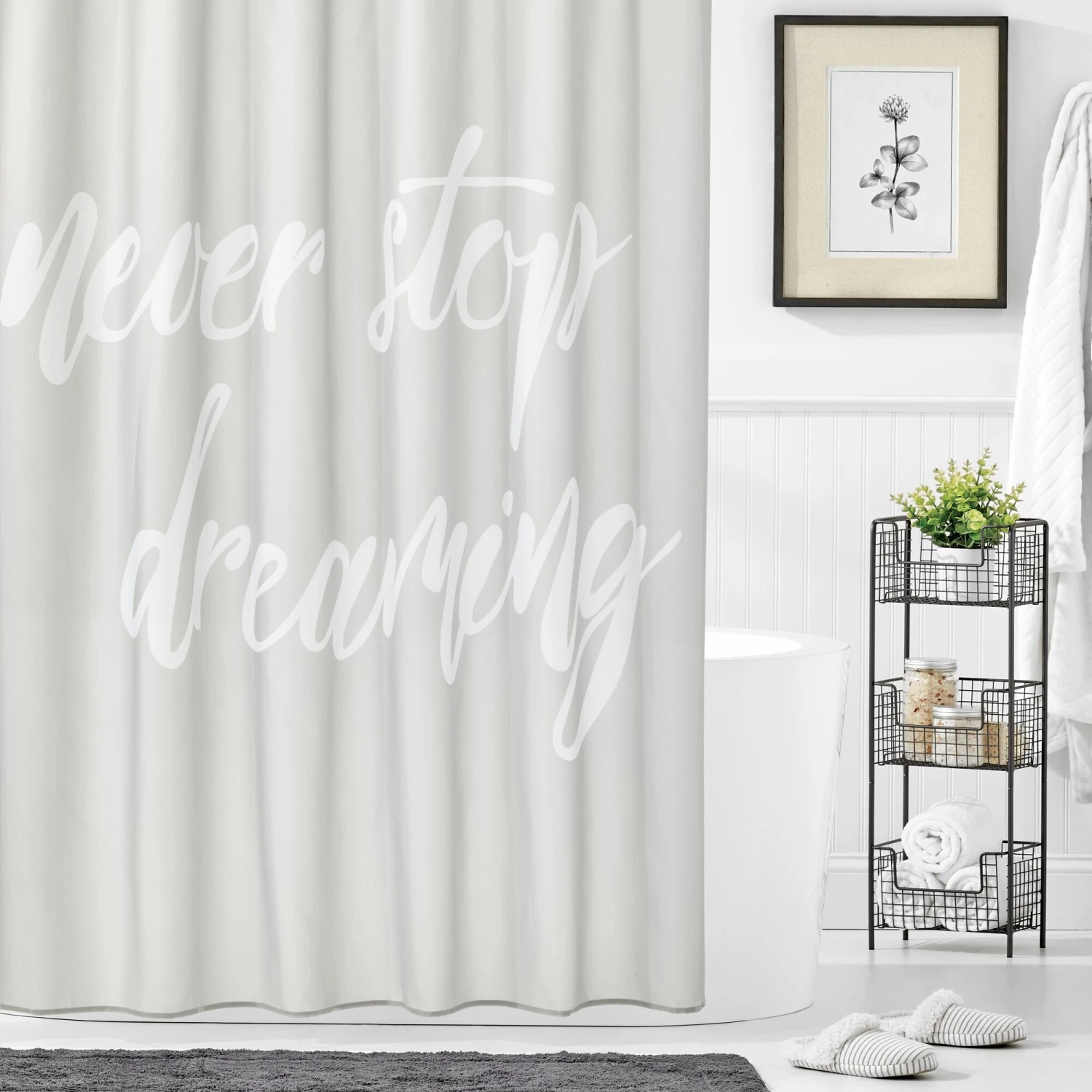 Never Stop Dreaming Shower Curtain Never Stop Dreaming Shower Curtain -mDesign 2000 Square JPG 18630MDSC 5
