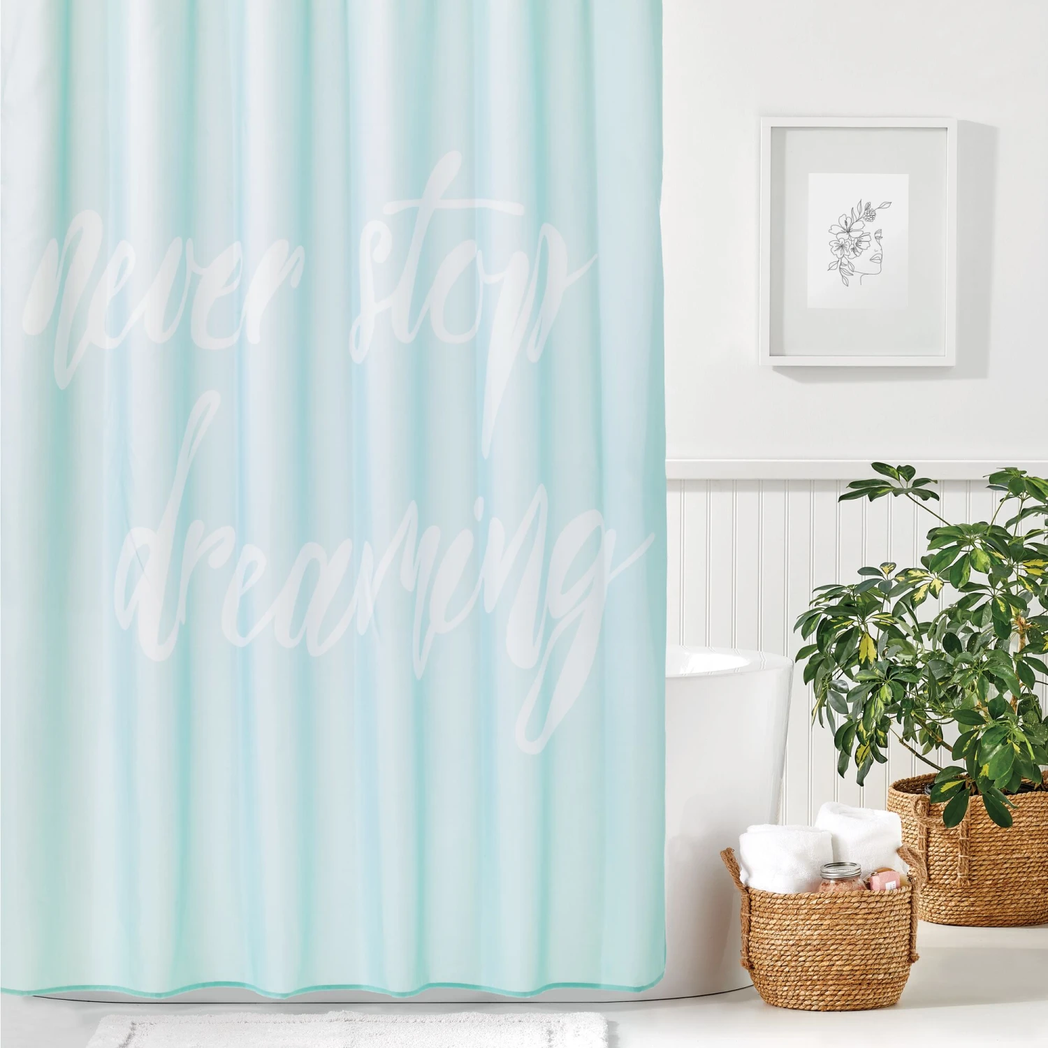 Never Stop Dreaming Shower Curtain Never Stop Dreaming Shower Curtain -mDesign 2000 Square JPG 18632MDSC 5