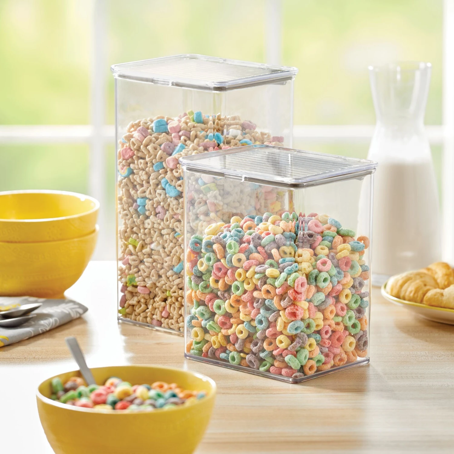 Airtight Stackable Bin Set Airtight Stackable Bin Set -mDesign 2000 Square JPG 18654MDK.18651MDK glam