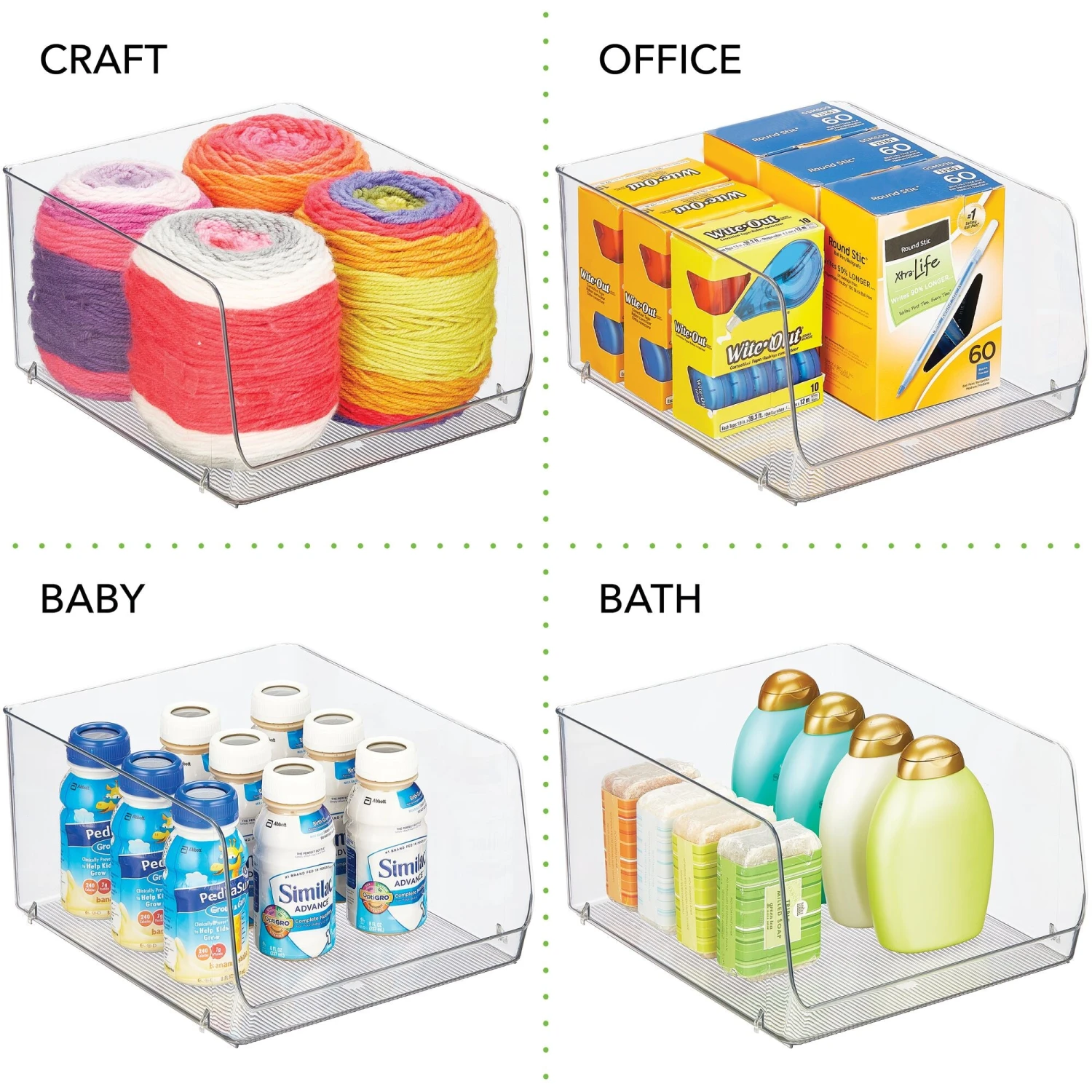 Stackable Open-Front Bin 12 x 10 x 6 Stackable Open-Front Bin 12 X 10 X 6 -mDesign 2000 Square JPG 18667MDK.PT02