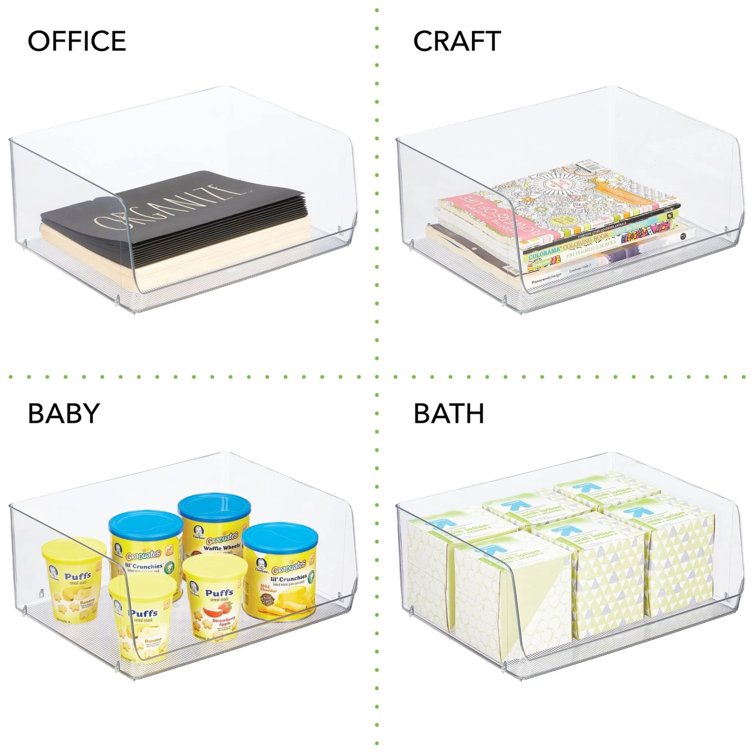 Stackable Open-Front Bin 12 x 15 x 6 Stackable Open-Front Bin 12 X 15 X 6 -mDesign 2000 Square JPG 18669MDK.PT02