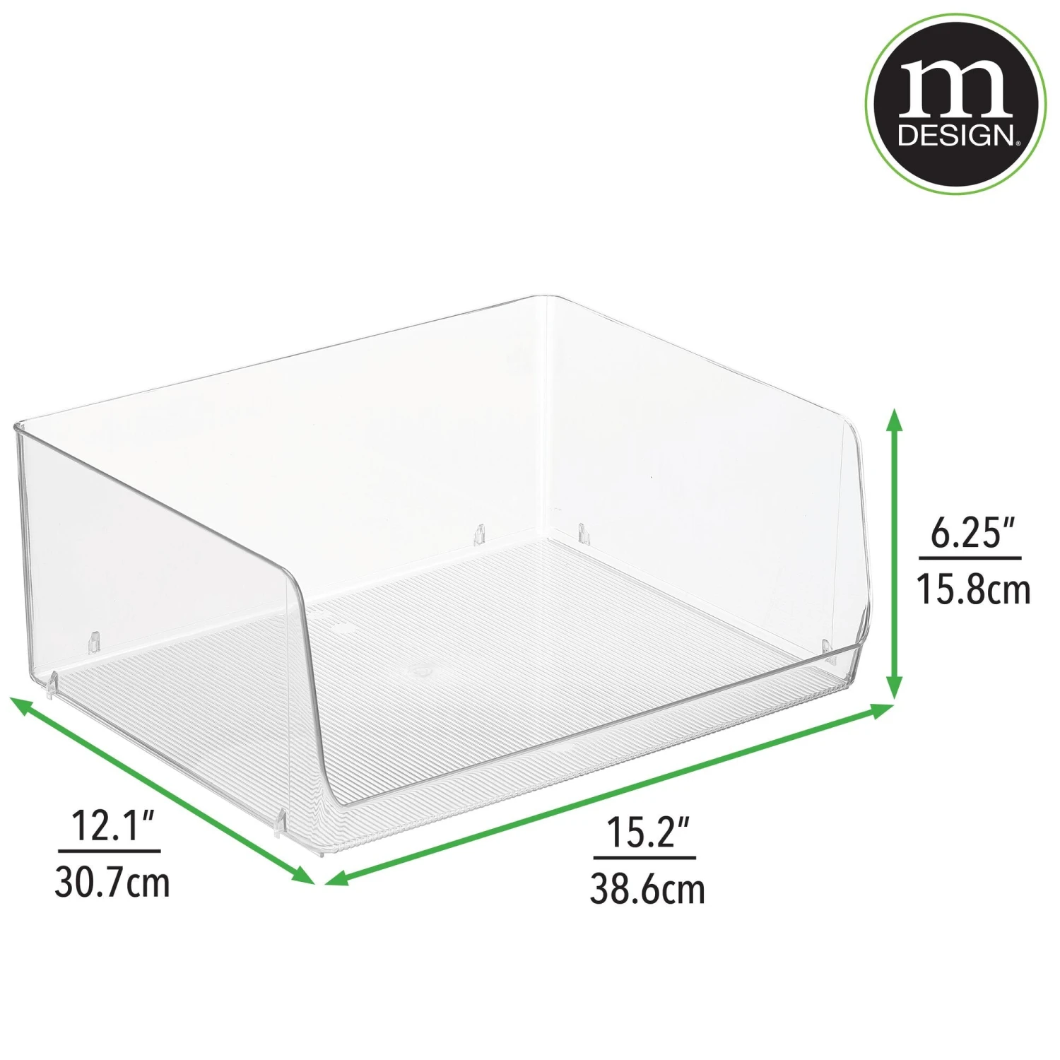 Stackable Open-Front Bin 12 x 15 x 6 Stackable Open-Front Bin 12 X 15 X 6 -mDesign 2000 Square JPG 18669MDK.PT04