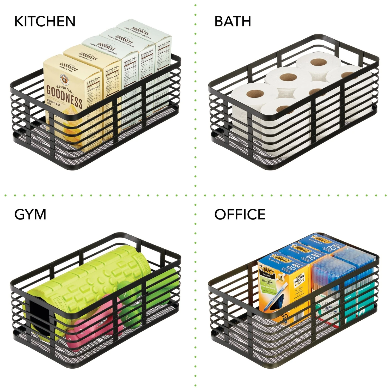 Wire Pantry Basket 16 x 9 x 6 Wire Pantry Basket 16 X 9 X 6 -mDesign 2000 Square JPG 18680MDK detail
