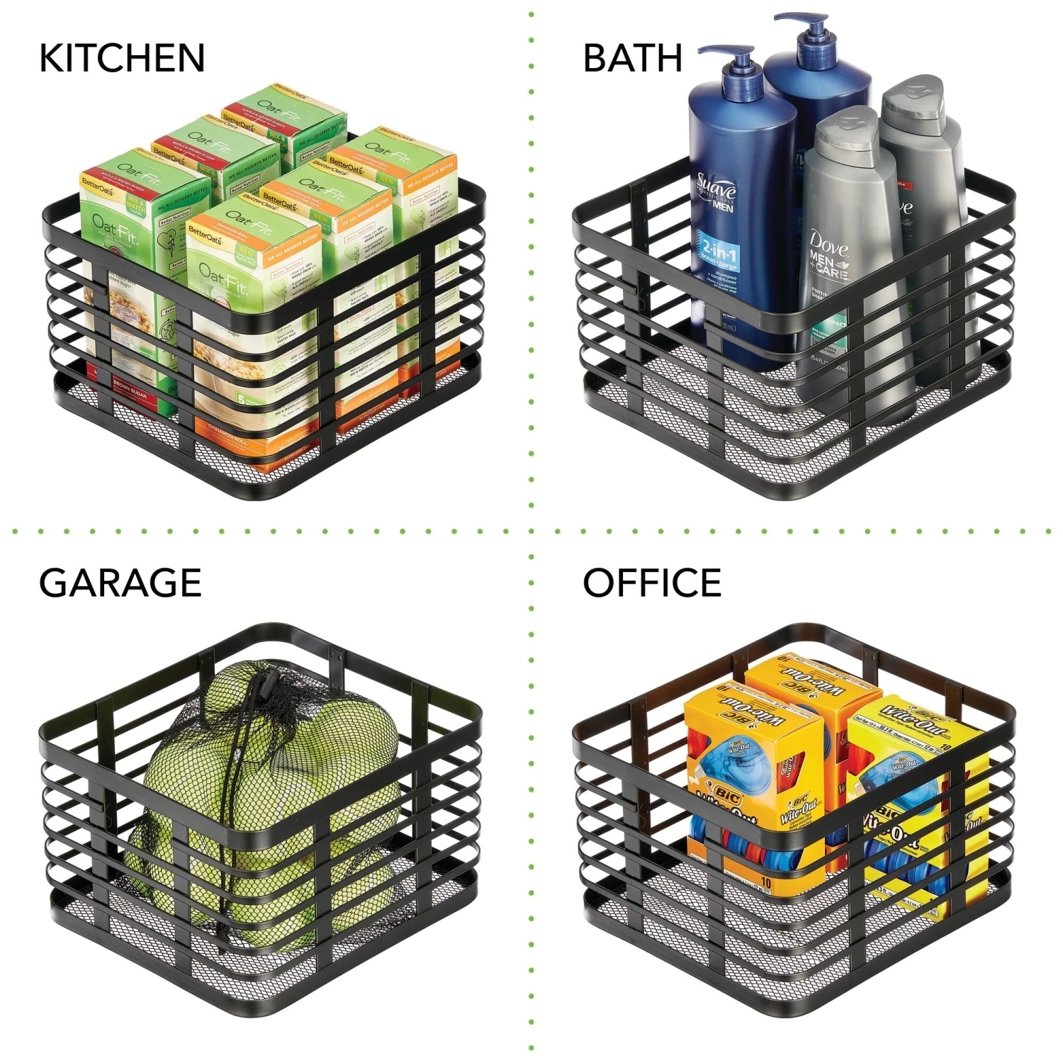 Wire Pantry Basket 10 x 9 x 6 Wire Pantry Basket 10 X 9 X 6 -mDesign 2000 Square JPG 18689MDK detail