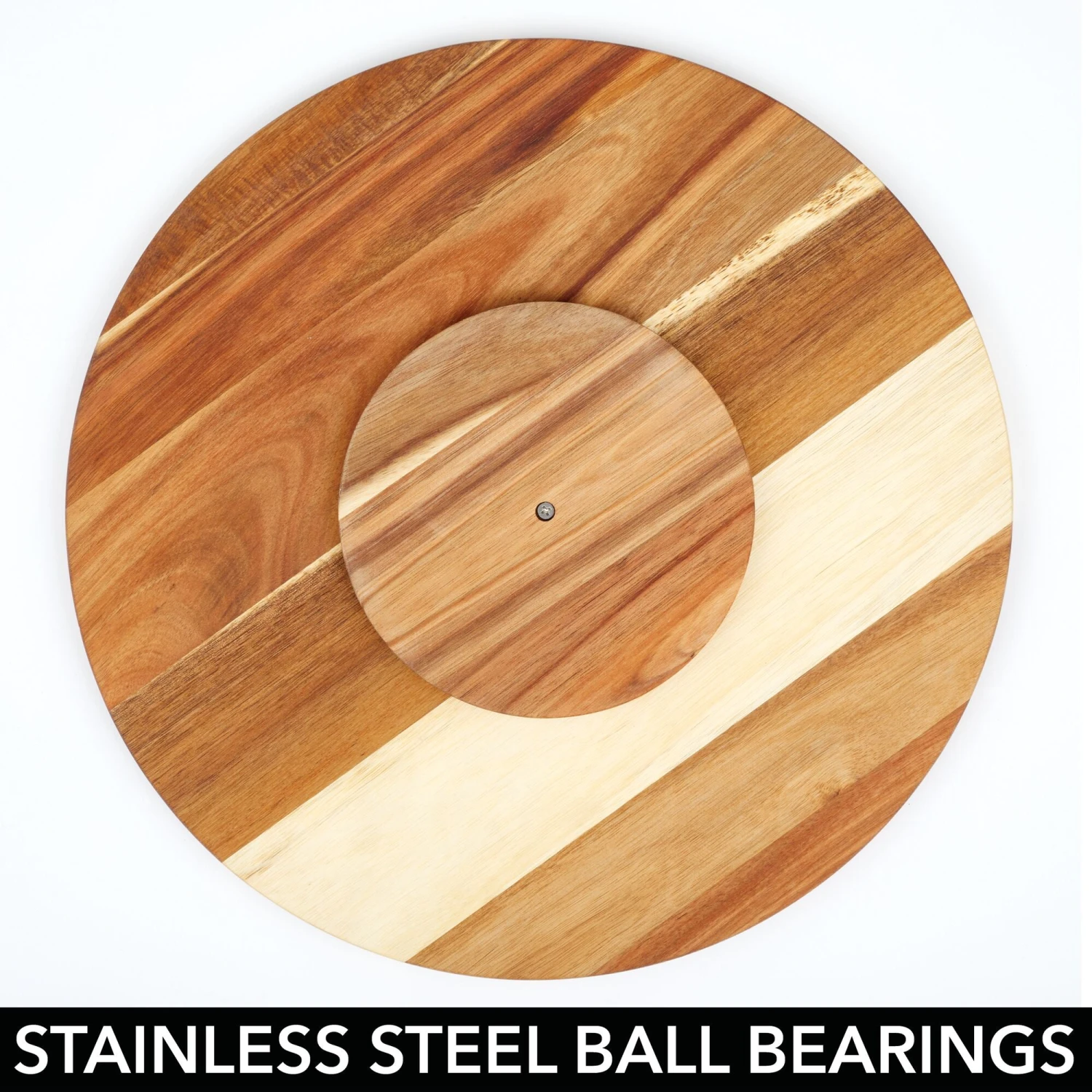 Acacia Wood Lazy Susan Turntable Acacia Wood Lazy Susan Turntable -mDesign 2000 Square JPG 18807MDK Detail