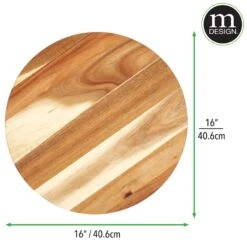 Acacia Wood Lazy Susan Turntable 2 Acacia Wood Lazy Susan Turntable -mDesign 2000 Square JPG 18807MDK Dimensions