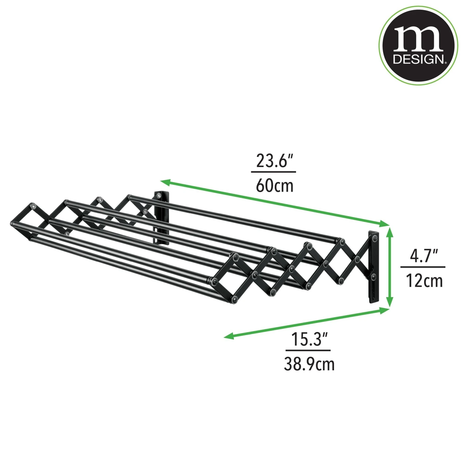 Accordion Wall Mount Drying Rack Accordion Wall Mount Drying Rack -mDesign 2000 Square JPG 19036MDL.PT09