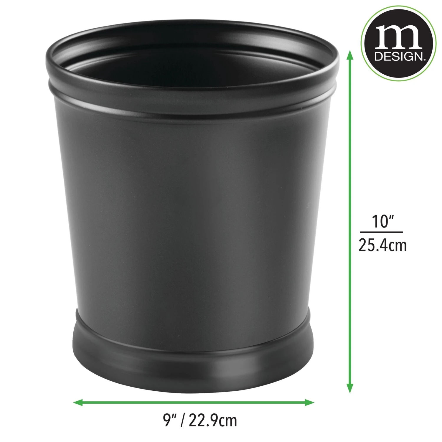 Round Bathroom Trash Can Round Bathroom Trash Can -mDesign 2000 Square JPG 19160MDBST.PT02