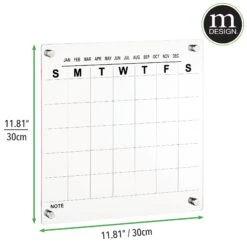 Wall Mount Monthly Calendar With Marker 3 Wall Mount Monthly Calendar With Marker -mDesign 2000 Square JPG 19218MDHS dims