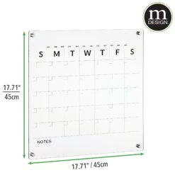 Wall Mount Monthly Calendar With Marker 4 Wall Mount Monthly Calendar With Marker -mDesign 2000 Square JPG 19221MDHS Dimensions