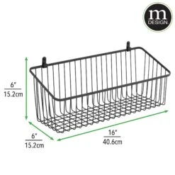 Wire Wall Baskets 6 X 16 X 6 3 Wire Wall Baskets 6 X 16 X 6 -mDesign 2000 Square JPG 19246MDHS.PT05