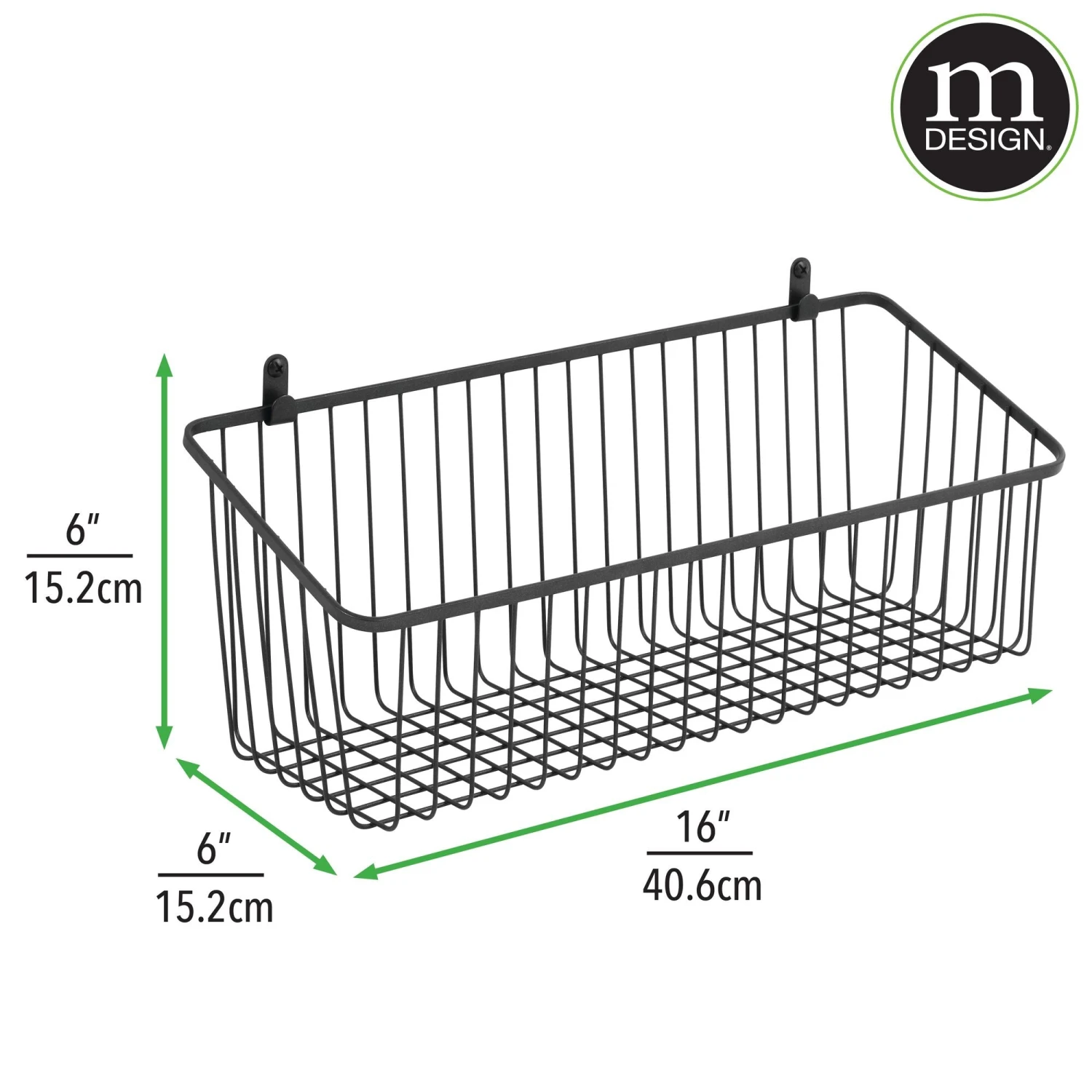 Wire Wall Baskets 6 x 16 x 6 Wire Wall Baskets 6 X 16 X 6 -mDesign 2000 Square JPG 19246MDHS.PT05