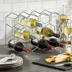 11-Bottle Honeycomb Wine Rack 4 11-Bottle Honeycomb Wine Rack -mDesign 2000 Square JPG 19336MDK glam 20SQ