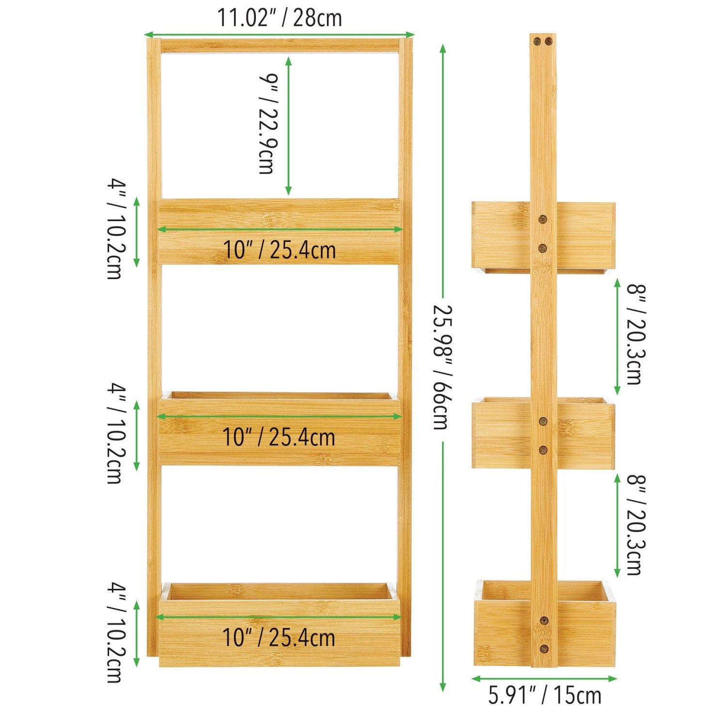 3-Tier Bamboo Storage Tower 3-Tier Bamboo Storage Tower -mDesign 2000 Square JPG 19563MDBST 20dims