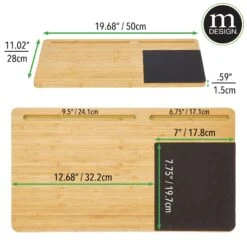 Bamboo Lap Desk With Mouse Pad 2 Bamboo Lap Desk With Mouse Pad -mDesign 2000 Square JPG 19567MDHS dims