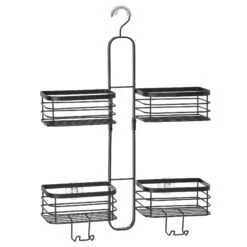 Hanging Shower Caddy With Hooks 4 Hanging Shower Caddy With Hooks -mDesign 2000 Square JPG 19607MDBST Outline