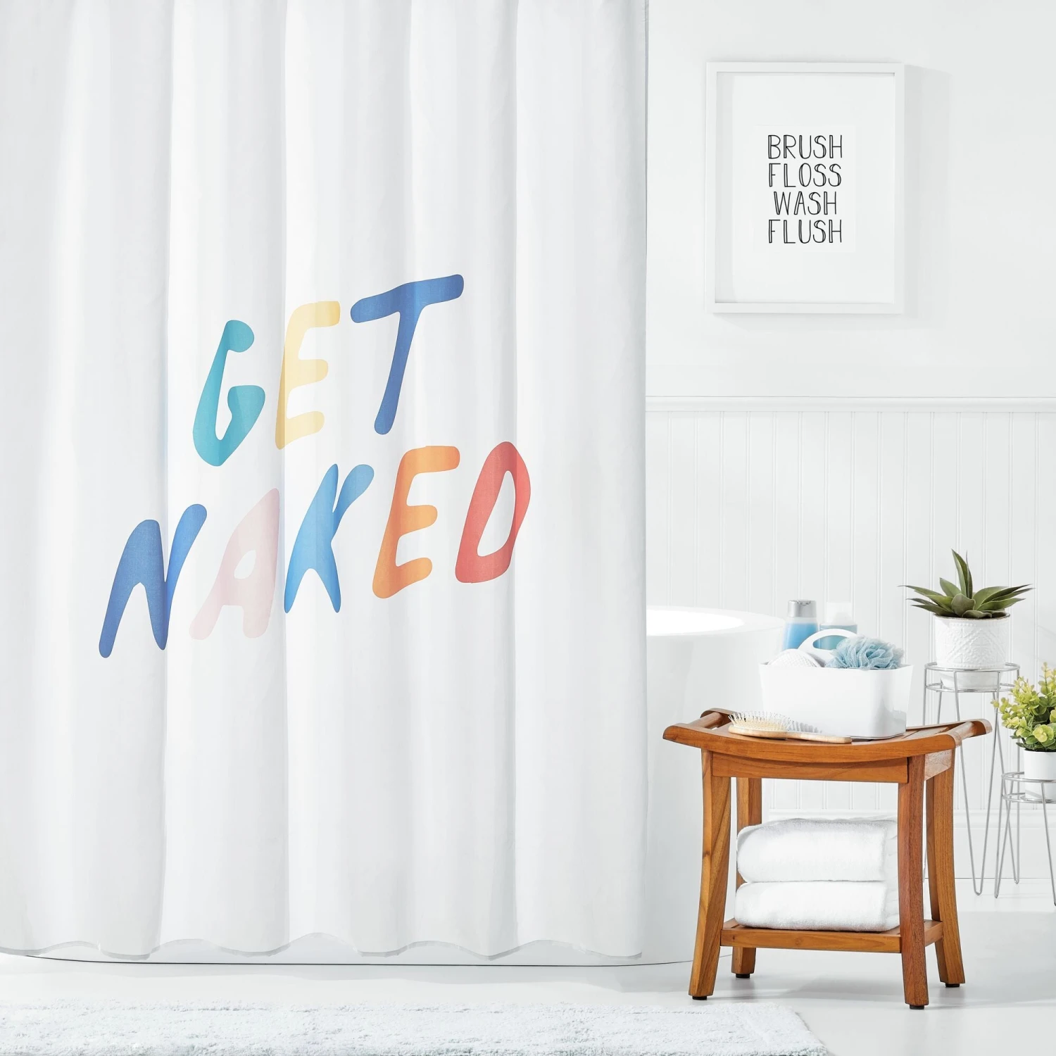 Get Naked Shower Curtain Get Naked Shower Curtain -mDesign 2000 Square JPG 19982MDSC 3