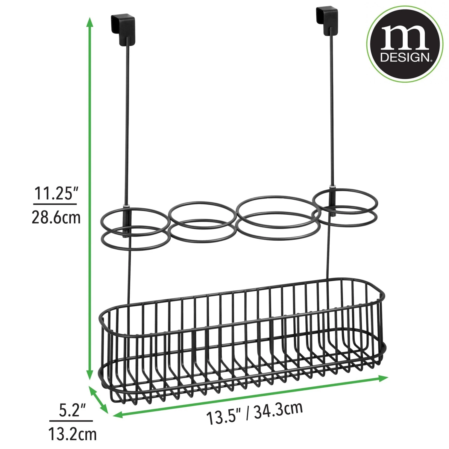 Over-the-Cabinet Hair Tool Organizer Over-the-Cabinet Hair Tool Organizer -mDesign 2000 Square JPG 20062MDBST dims