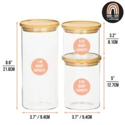 3-Piece Kitchen Canister Set 2 3-Piece Kitchen Canister Set -mDesign 2000 Square JPG 21034MDK dims