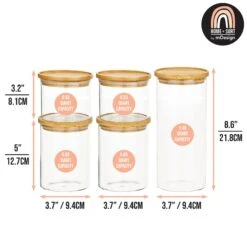 5-Piece Kitchen Canister Set 2 5-Piece Kitchen Canister Set -mDesign 2000 Square JPG 21037MDK dims