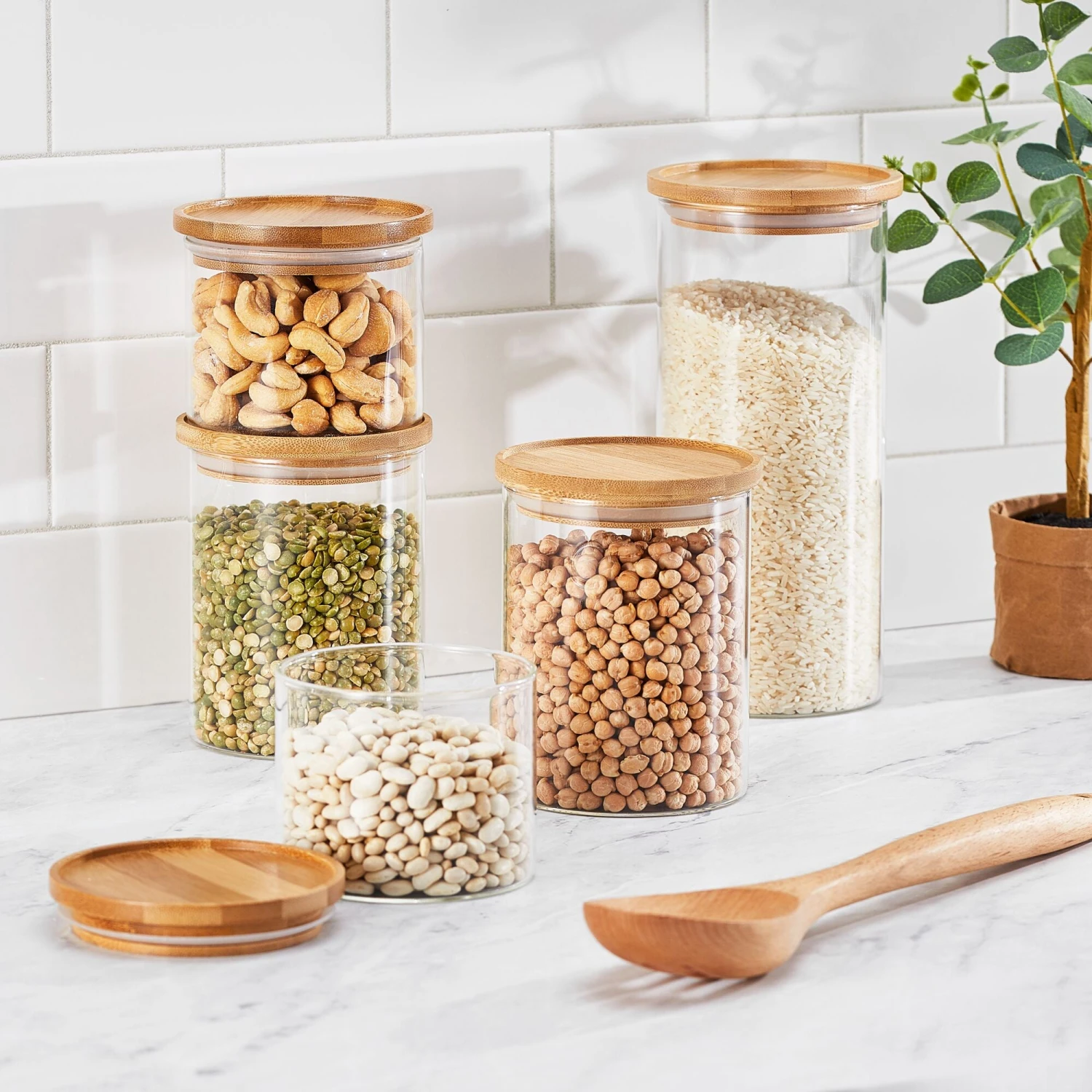 5-Piece Kitchen Canister Set 5-Piece Kitchen Canister Set -mDesign 2000 Square JPG 21037MDK 20 20Environment