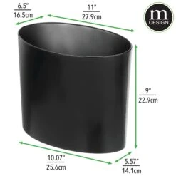 6.9-Liter Stainless Steel Bathroom Trash Can 4 6.9-Liter Stainless Steel Bathroom Trash Can -mDesign 2000 Square JPG 21545MDBST dims