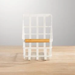 Wire Pantry Basket With Bamboo Handle 12 X 6 X 8 -mDesign 2000 Square JPG 22060MDK SellShot