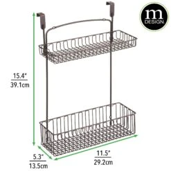 2-Tier Over The Cabinet Door Organizer 5 X 11.5 X 15 6 2-Tier Over The Cabinet Door Organizer 5 X 11.5 X 15 -mDesign 2000 Square JPG 50161.DIMS
