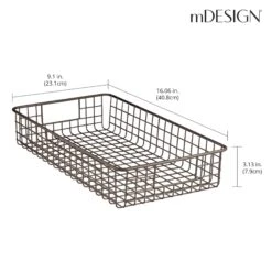 Wire Pantry Basket 16 X 9 X 3 5 Wire Pantry Basket 16 X 9 X 3 -mDesign 2000 Square JPG 6384MDCO Dimensions
