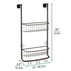 Over-the-Door Shower Caddy With 6 Hooks 5 Over-the-Door Shower Caddy With 6 Hooks -mDesign 2000 Square JPG 7823MDBST