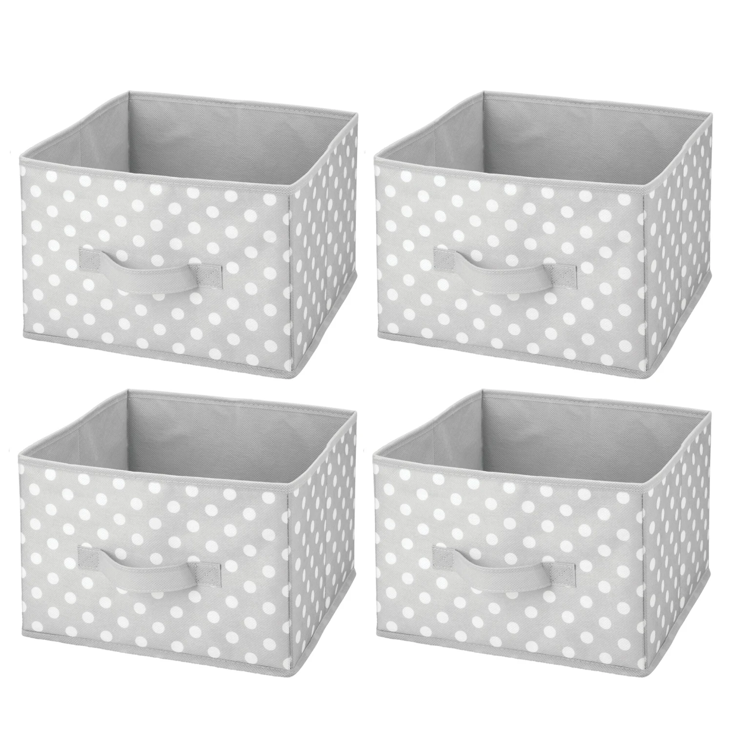 Polka Dot Bin with Front Handle Set 11 x 11 x 8 Polka Dot Bin With Front Handle Set 11 X 11 X 8 -mDesign 2000 Square JPG 9603MDCO Outline