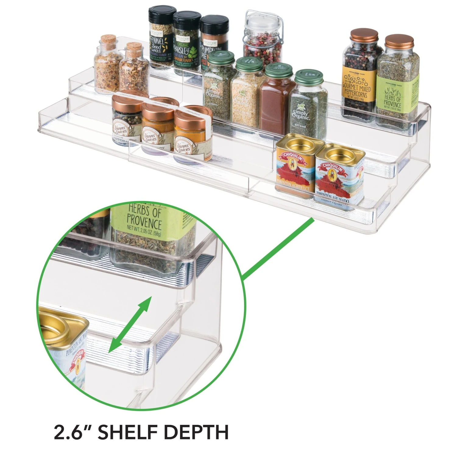 3-Tier Expandable Shelf Organizer 3-Tier Expandable Shelf Organizer -mDesign 2000 Square JPG 9833MDK Detail