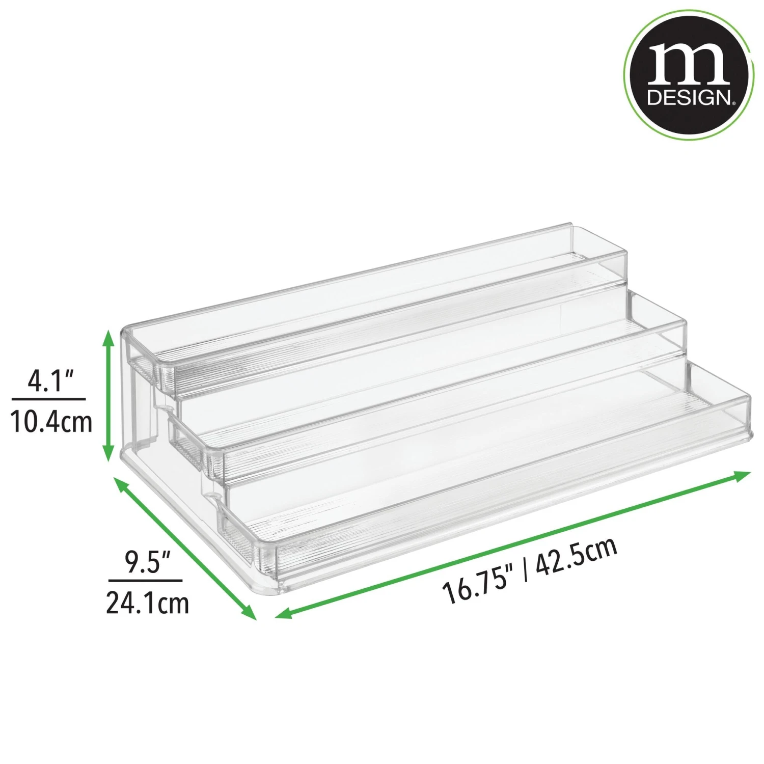 3-Tier Expandable Shelf Organizer 3-Tier Expandable Shelf Organizer -mDesign 2000 Square JPG 9833MDK Dimensions 1