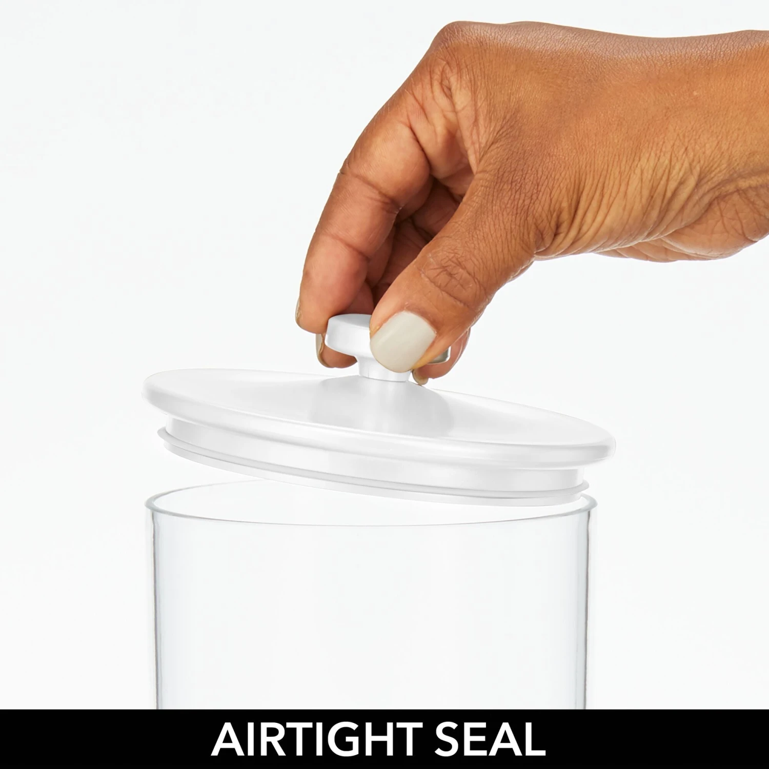 4-Piece Acrylic Kitchen Canisters 4-Piece Acrylic Kitchen Canisters -mDesign 2000 Square JPG Canistersclearwhite detail1