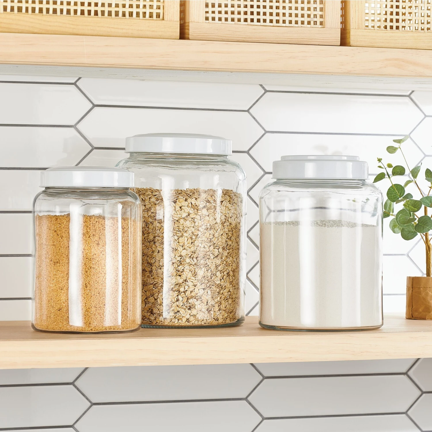 Glass Kitchen Canisters Glass Kitchen Canisters -mDesign 2000 Square JPG HS 20Canisters 20Clear 20White e53bad22 d020 4fce 9be3 463434b0a22f
