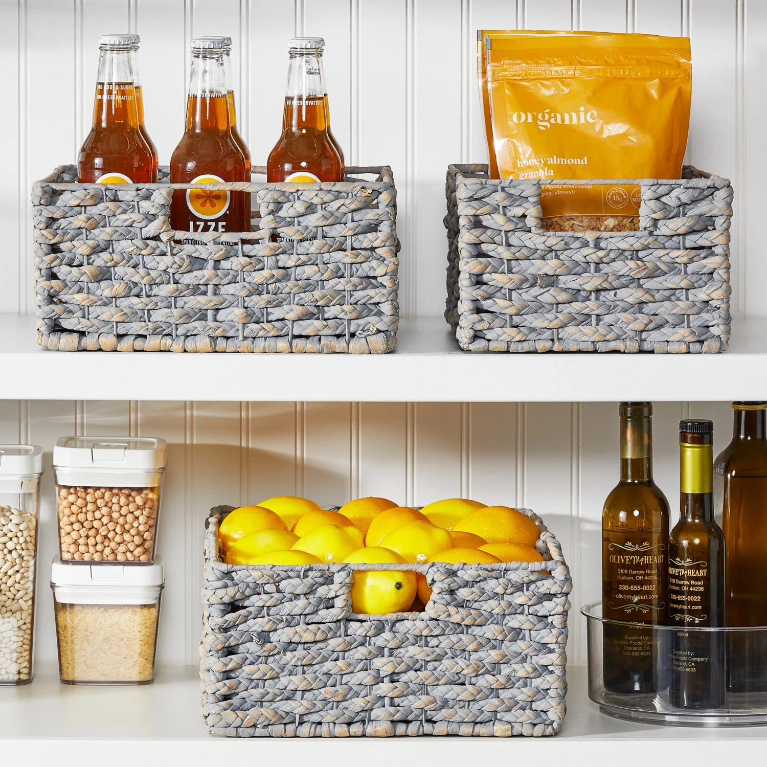 Hyacinth Kitchen Basket with Handles 12 x 9 x 6 Hyacinth Kitchen Basket With Handles 12 X 9 X 6 -mDesign 2000 Square JPG Pantry 20Group 2011