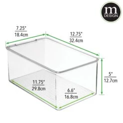 Clear Stackable Shoe Box 12.75 X 7.25 X 5 2 Clear Stackable Shoe Box 12.75 X 7.25 X 5 -mDesign 2000 Square JPG RFQ 2011190 20dims clear