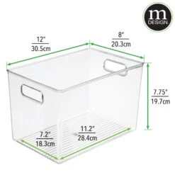 Clear Plastic Bin With Handles 12 X 8 X 8 2 Clear Plastic Bin With Handles 12 X 8 X 8 -mDesign 2000 Square JPG RFQ 2015224 20dims clear