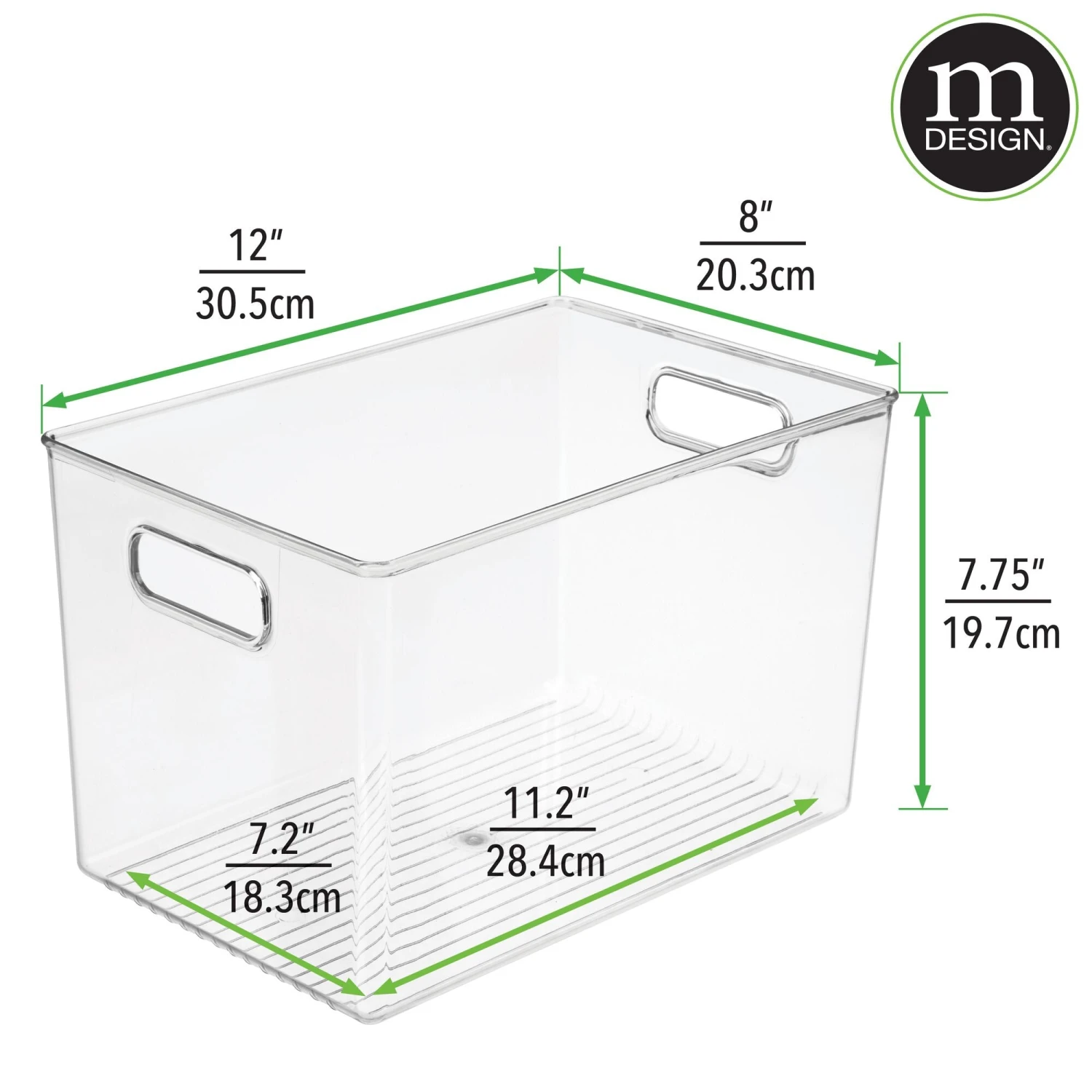 Clear Plastic Bin with Handles 12 x 8 x 8 Clear Plastic Bin With Handles 12 X 8 X 8 -mDesign 2000 Square JPG RFQ 2015224 20dims clear