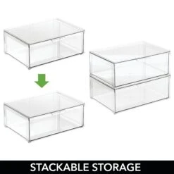 Stackable Closet Storage Drawer 12 X 16 X 6 4 Stackable Closet Storage Drawer 12 X 16 X 6 -mDesign 2000 Square JPG RFQ 2033732 20clear detail1