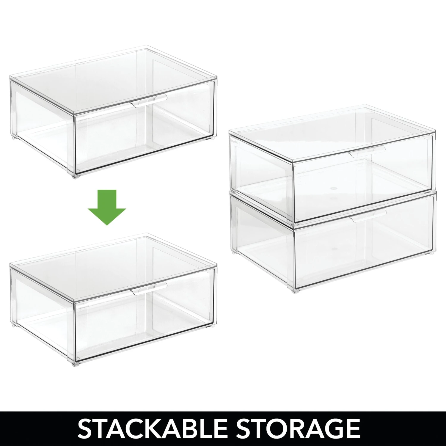 Stackable Closet Storage Drawer 12 x 16 x 6 Stackable Closet Storage Drawer 12 X 16 X 6 -mDesign 2000 Square JPG RFQ 2033732 20clear detail1