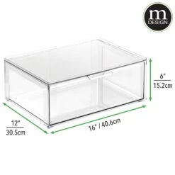 Stackable Closet Storage Drawer 12 X 16 X 6 2 Stackable Closet Storage Drawer 12 X 16 X 6 -mDesign 2000 Square JPG RFQ 2033732 20clear detail4