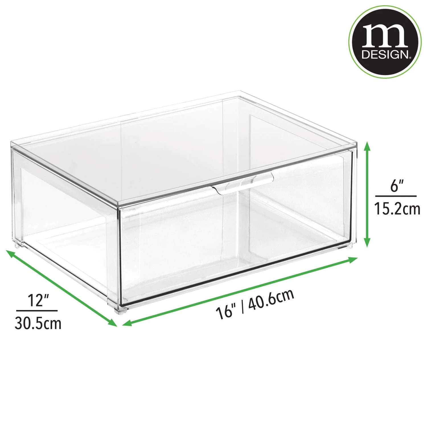Stackable Closet Storage Drawer 12 x 16 x 6 Stackable Closet Storage Drawer 12 X 16 X 6 -mDesign 2000 Square JPG RFQ 2033732 20clear detail4