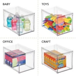 Stackable Closet Storage Drawer 12 X 8 X 8 3 Stackable Closet Storage Drawer 12 X 8 X 8 -mDesign 2000 Square JPG RFQ 2040228 20clear detail2