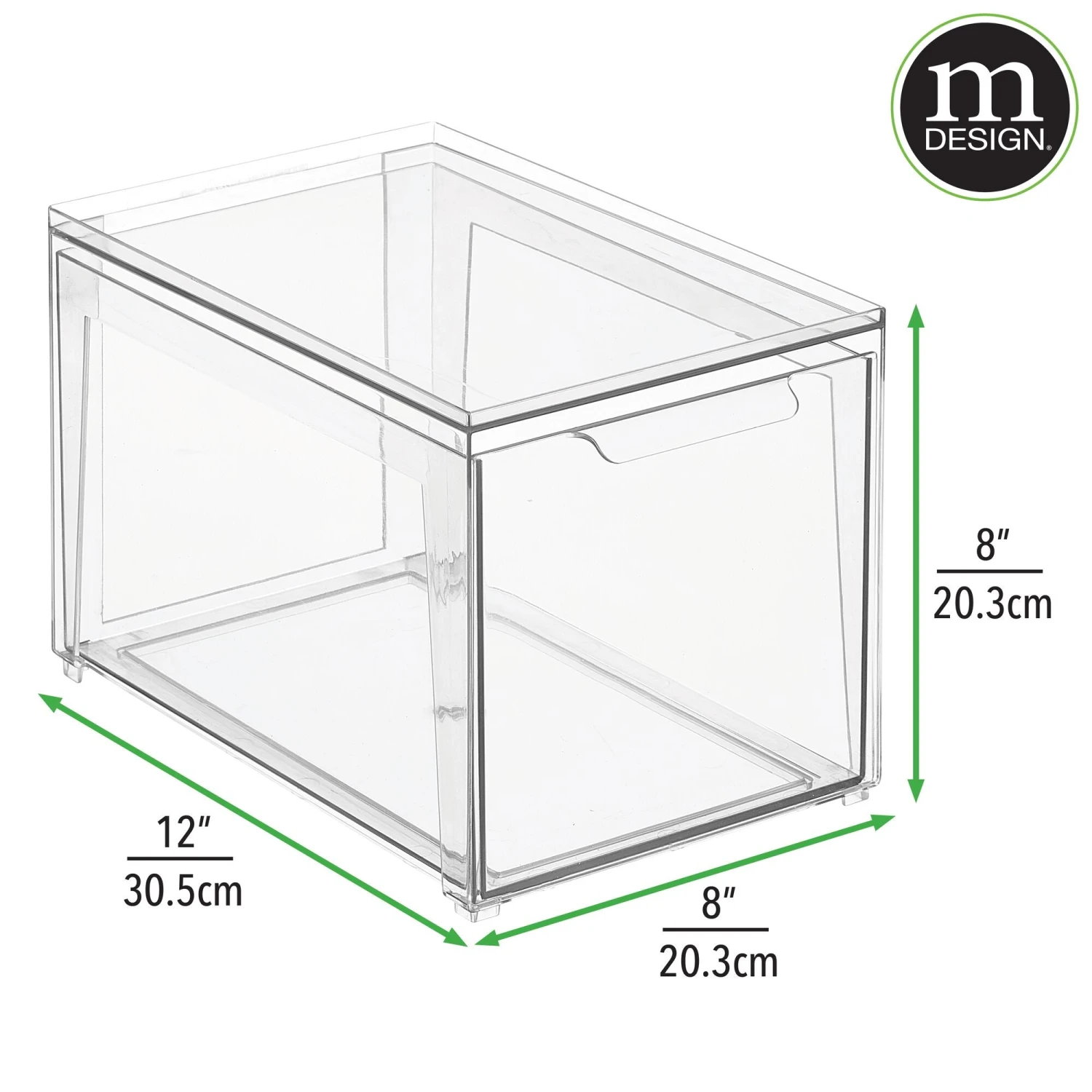 Stackable Closet Storage Drawer 12 x 8 x 8 Stackable Closet Storage Drawer 12 X 8 X 8 -mDesign 2000 Square JPG RFQ 2040228 20clear dims 3025cbfc 45b8 44a5 927b a1c9a2ce6017