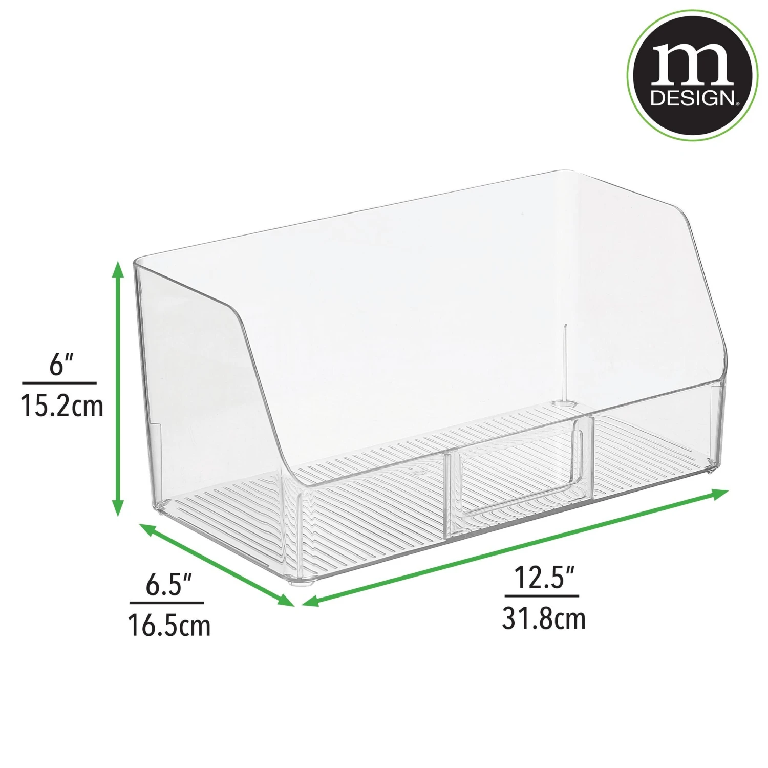 Open Front Bin with Label Holder 6.5 x 12.5 x 6 Open Front Bin With Label Holder 6.5 X 12.5 X 6 -mDesign 2000 Square JPG RFQ 2040244 20dims