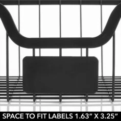 Under Shelf Sliding Basket With Label Plate 11 X 17 X 7 4 Under Shelf Sliding Basket With Label Plate 11 X 17 X 7 -mDesign 2000 Square JPG RFQ 2042735 20matte 20black detail2