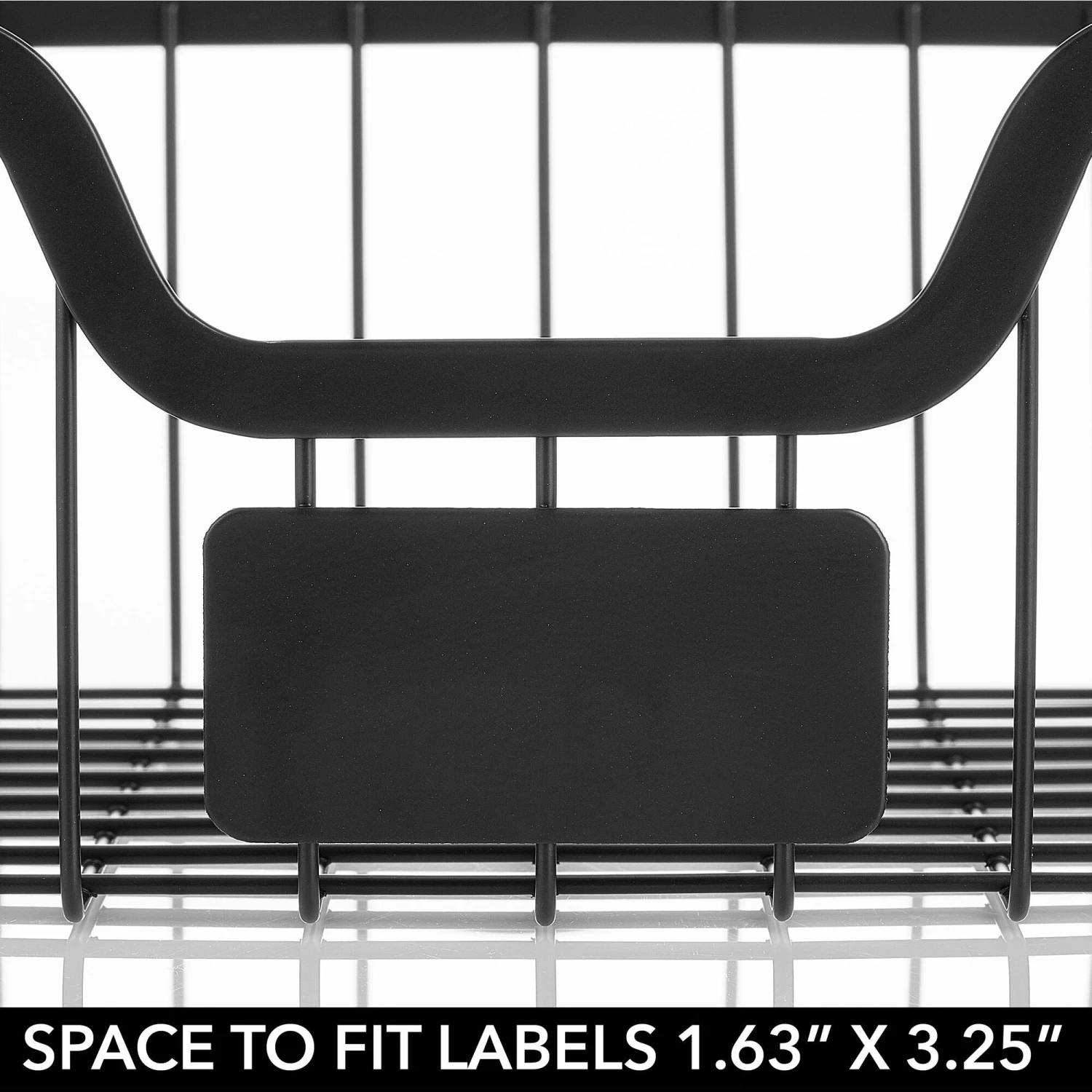 Under Shelf Sliding Basket with Label Plate 11 x 17 x 7 Under Shelf Sliding Basket With Label Plate 11 X 17 X 7 -mDesign 2000 Square JPG RFQ 2042735 20matte 20black detail2