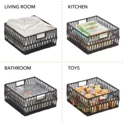 Cotton Rope Basket 13 X 12 X 6 4 Cotton Rope Basket 13 X 12 X 6 -mDesign 2000 Square JPG RFQ 2043508 20black detail2